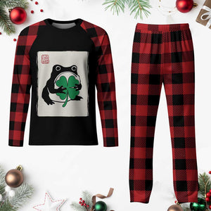 Grumpy Frog Japanese Plaid Pajama Set St Patricks Day Gift TS12 Buffalo Plaid Print Your Wear