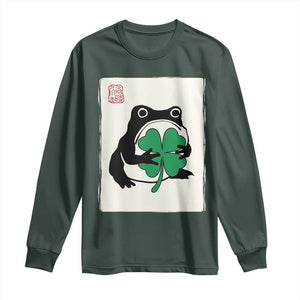 Grumpy Frog Japanese Long Sleeve Shirt St Patricks Day Gift TS12 Dark Forest Green Print Your Wear