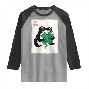 Grumpy Frog Japanese Raglan Shirt St Patricks Day Gift TS12 Sport Gray Black Print Your Wear
