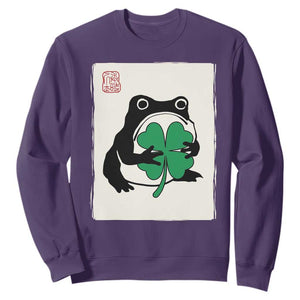 Grumpy Frog Japanese Sweatshirt St Patricks Day Gift TS12 Purple Print Your Wear