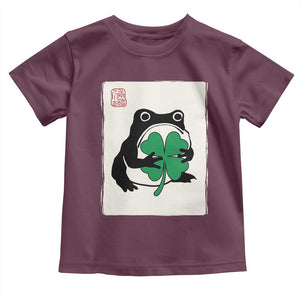 Grumpy Frog Japanese Toddler T Shirt St Patricks Day Gift TS12 Maroon Print Your Wear