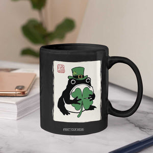 Vintage Japanese Grumpy Frog Coffee Mug Lucky St Paddys Day TS12 Print Your Wear
