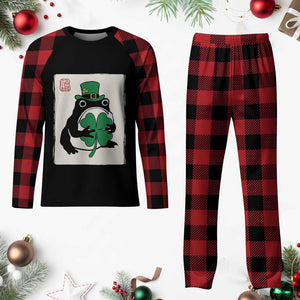 Vintage Japanese Grumpy Frog Plaid Pajama Set Lucky St Paddys Day TS12 Buffalo Plaid Print Your Wear