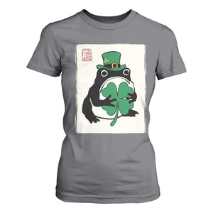Vintage Japanese Grumpy Frog T Shirt For Women Lucky St Paddys Day TS12 Charcoal Print Your Wear