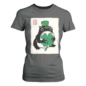 Vintage Japanese Grumpy Frog T Shirt For Women Lucky St Paddys Day TS12 Dark Heather Print Your Wear