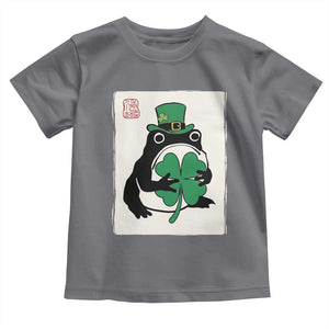 Vintage Japanese Grumpy Frog Toddler T Shirt Lucky St Paddys Day TS12 Charcoal Print Your Wear