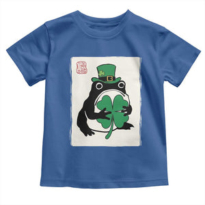 Vintage Japanese Grumpy Frog Toddler T Shirt Lucky St Paddys Day TS12 Royal Blue Print Your Wear