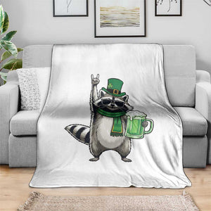 Funny Raccoon Rock On Throw Blanket St Patricks Day Gift TS12 Print Your Wear