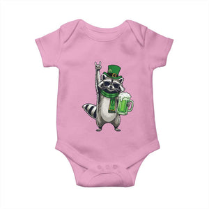 Funny Raccoon Rock On Baby Onesie St Patricks Day Gift TS12 Light Pink Print Your Wear