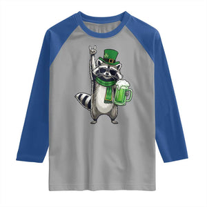 Funny Raccoon Rock On Raglan Shirt St Patricks Day Gift TS12 Sport Gray Royal Print Your Wear