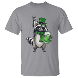 Funny Raccoon Rock On T Shirt St Patricks Day Gift TS12 Sport Gray Print Your Wear