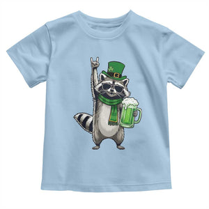 Funny Raccoon Rock On Toddler T Shirt St Patricks Day Gift TS12 Light Blue Print Your Wear