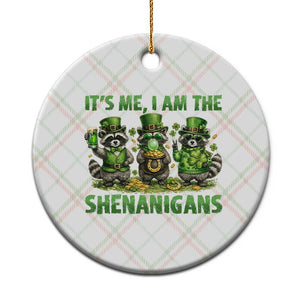 I Am The Shenanigans Ceramic Ornament Funny Irish Raccoon St Patricks Day TS12 1pc Christmas Plaid Print Your Wear