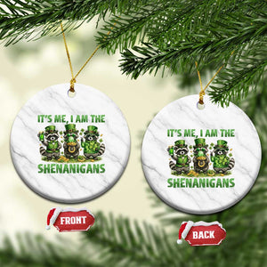 I Am The Shenanigans Ceramic Ornament Funny Irish Raccoon St Patricks Day TS12 1pc White Marble Print Your Wear