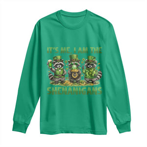 I Am The Shenanigans Long Sleeve Shirt Funny Irish Raccoon St Patricks Day TS12 Irish Green Print Your Wear