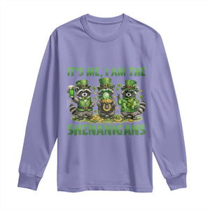I Am The Shenanigans Long Sleeve Shirt Funny Irish Raccoon St Patricks Day TS12 Violet Print Your Wear