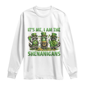 I Am The Shenanigans Long Sleeve Shirt Funny Irish Raccoon St Patricks Day TS12 White Print Your Wear
