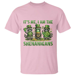 I Am The Shenanigans T Shirt Funny Irish Raccoon St Patricks Day TS12 Light Pink Print Your Wear