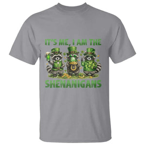 I Am The Shenanigans T Shirt Funny Irish Raccoon St Patricks Day TS12 Sport Gray Print Your Wear