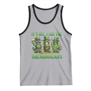 I Am The Shenanigans Tank Top Funny Irish Raccoon St Patricks Day TS12 Athletic Heather Black Print Your Wear