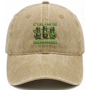 I Am The Shenanigans Washed Cotton Baseball Cap Funny Irish Raccoon St Patricks Day TS12 Print Your Wear