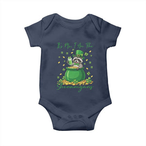 I Am The Shenanigans Baby Onesie Funny Irish Raccoon TS12 Navy Print Your Wear