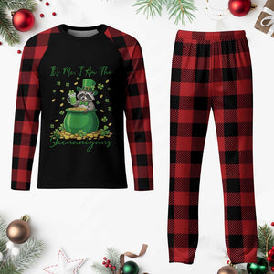 I Am The Shenanigans Plaid Pajama Set Funny Irish Raccoon TS12 Buffalo Plaid Print Your Wear