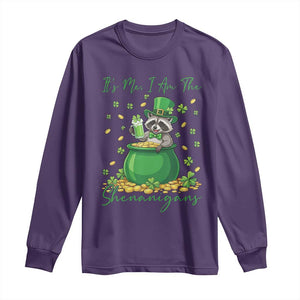 I Am The Shenanigans Long Sleeve Shirt Funny Irish Raccoon TS12 Purple Print Your Wear