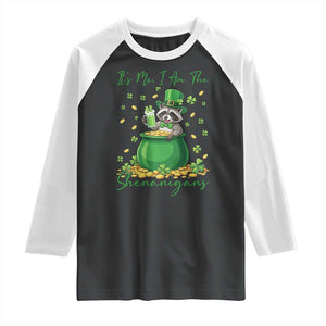 I Am The Shenanigans Raglan Shirt Funny Irish Raccoon TS12 Black White Print Your Wear