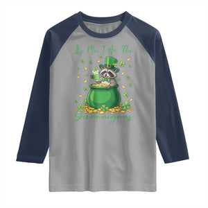 I Am The Shenanigans Raglan Shirt Funny Irish Raccoon TS12 Sport Gray Navy Print Your Wear
