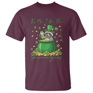 I Am The Shenanigans T Shirt Funny Irish Raccoon TS12 Maroon Print Your Wear