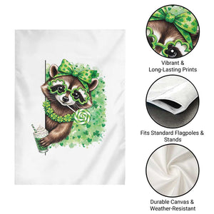 Funny Raccoon St Patricks Day Garden Flag Irish Party Animal Gift TS12 Print Your Wear