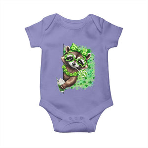 Funny Raccoon St Patricks Day Baby Onesie Irish Party Animal Gift TS12 Violet Print Your Wear