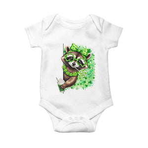 Funny Raccoon St Patricks Day Baby Onesie Irish Party Animal Gift TS12 White Print Your Wear
