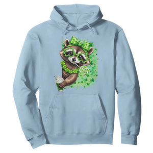 Funny Raccoon St Patricks Day Hoodie Irish Party Animal Gift TS12 Light Blue Print Your Wear