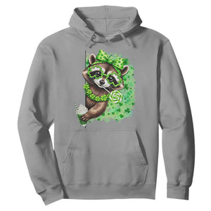 Funny Raccoon St Patricks Day Hoodie Irish Party Animal Gift TS12 Sport Gray Print Your Wear