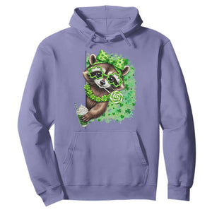 Funny Raccoon St Patricks Day Hoodie Irish Party Animal Gift TS12 Violet Print Your Wear