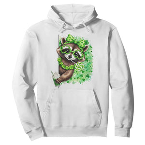 Funny Raccoon St Patricks Day Hoodie Irish Party Animal Gift TS12 White Print Your Wear