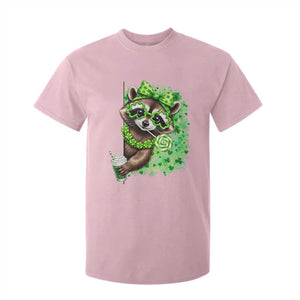 Funny Raccoon St Patricks Day T Shirt For Kid Irish Party Animal Gift TS12 Light Pink Print Your Wear