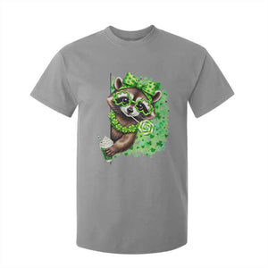 Funny Raccoon St Patricks Day T Shirt For Kid Irish Party Animal Gift TS12 Sport Gray Print Your Wear