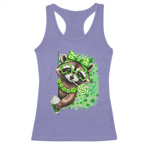 Funny Raccoon St Patricks Day Racerback Tank Top Irish Party Animal Gift TS12 Violet Print Your Wear