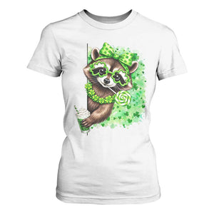 Funny Raccoon St Patricks Day T Shirt For Women Irish Party Animal Gift TS12 White Print Your Wear