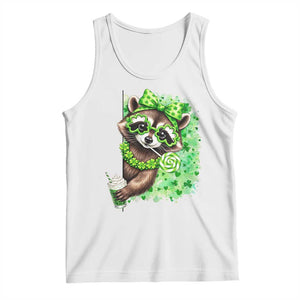 Funny Raccoon St Patricks Day Tank Top Irish Party Animal Gift TS12 White Print Your Wear