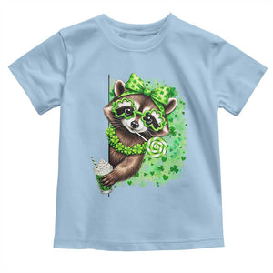 Funny Raccoon St Patricks Day Toddler T Shirt Irish Party Animal Gift TS12 Light Blue Print Your Wear