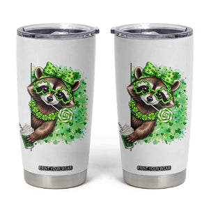 Funny Raccoon St Patricks Day Tumbler Cup Irish Party Animal Gift TS12 White Print Your Wear