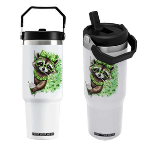 Funny Raccoon St Patricks Day Flip Straw Tumbler Irish Party Animal Gift TS12 One Size: 30 oz White Print Your Wear