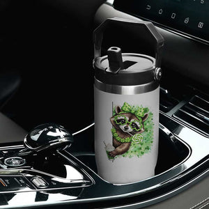 Funny Raccoon St Patricks Day Flip Straw Tumbler Irish Party Animal Gift TS12 Print Your Wear