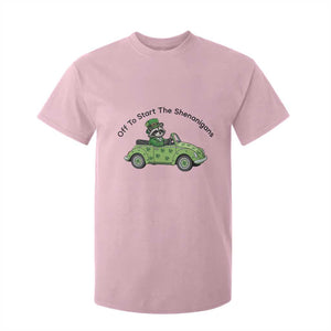 Off To Start The Shenanigans T Shirt For Kid Funny Irish Raccoon TS12 Light Pink Print Your Wear