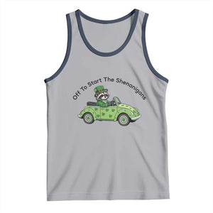 Off To Start The Shenanigans Tank Top Funny Irish Raccoon TS12 Athletic Heather Navy Print Your Wear