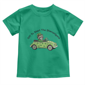 Off To Start The Shenanigans Toddler T Shirt Funny Irish Raccoon TS12 Irish Green Print Your Wear